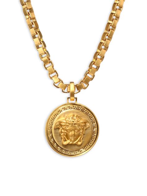 versace mens gold necklace with pendant|versace gold chain and pendant.